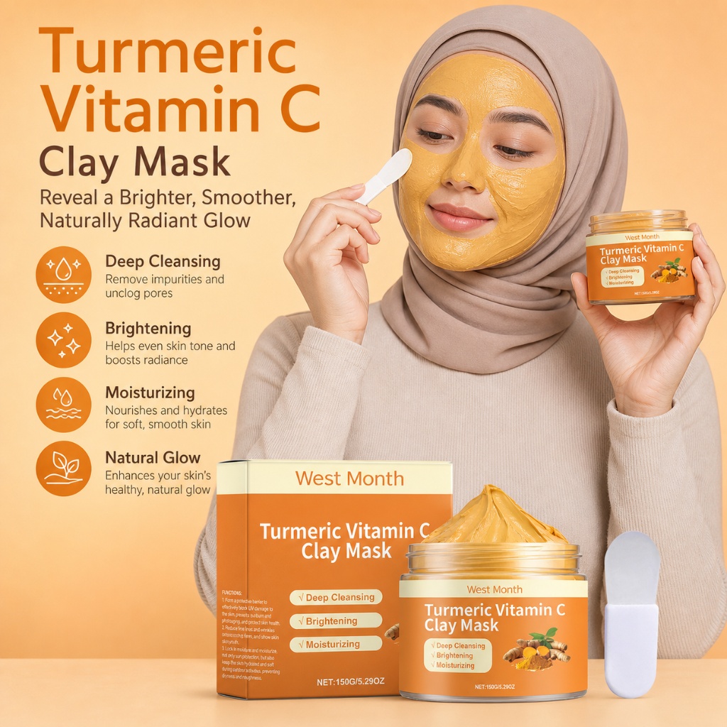 Mud Mask Kaolin - Turmeric Vitamin C Clay Mask Brightening