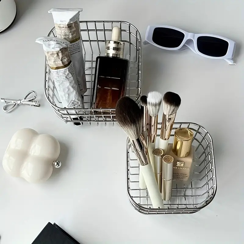 Skincare B Erl - Stainless Steel Comestic Tools Storage Basket