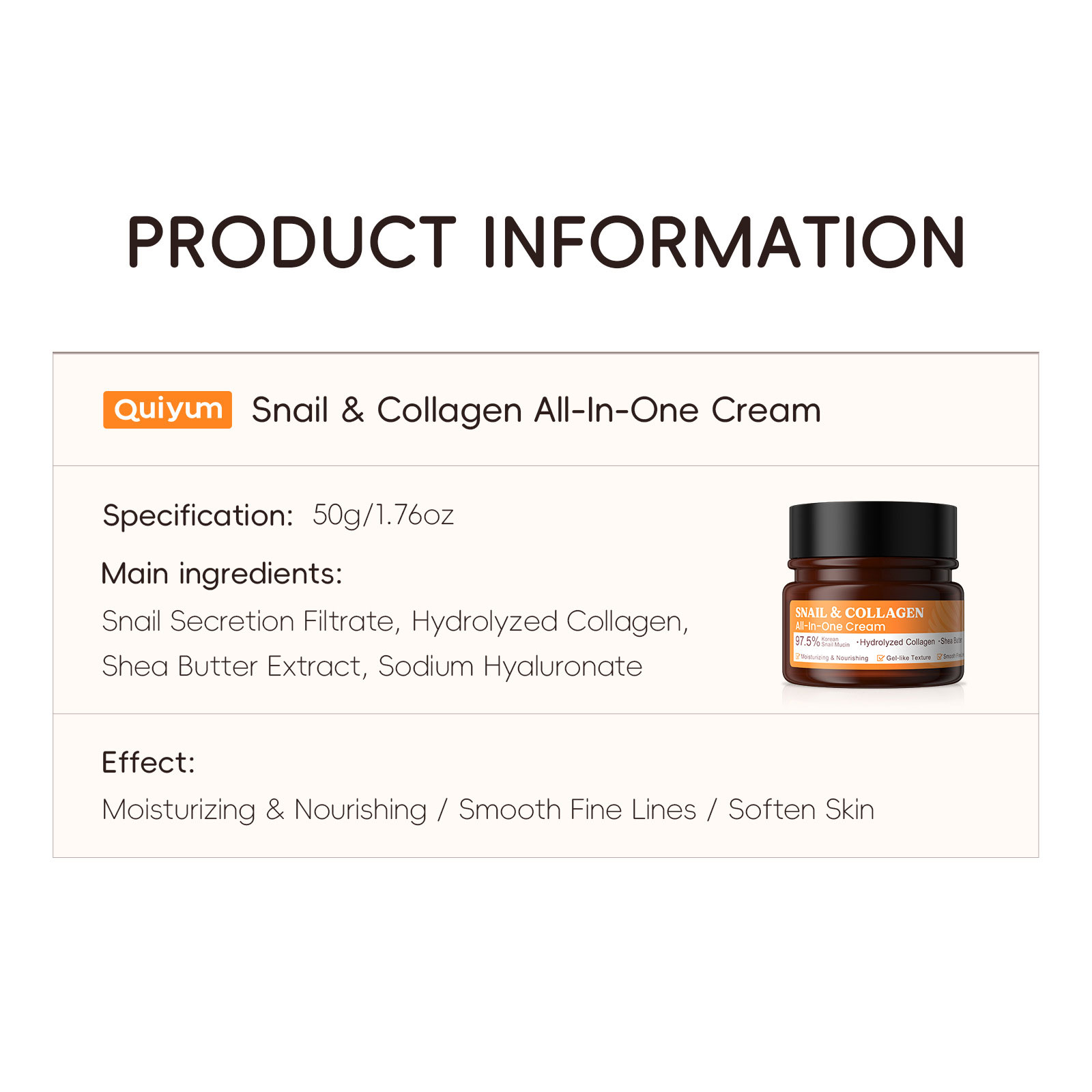 LAIKOU Snail Collagen Face Cre - Snail Cream Gel recension och pris