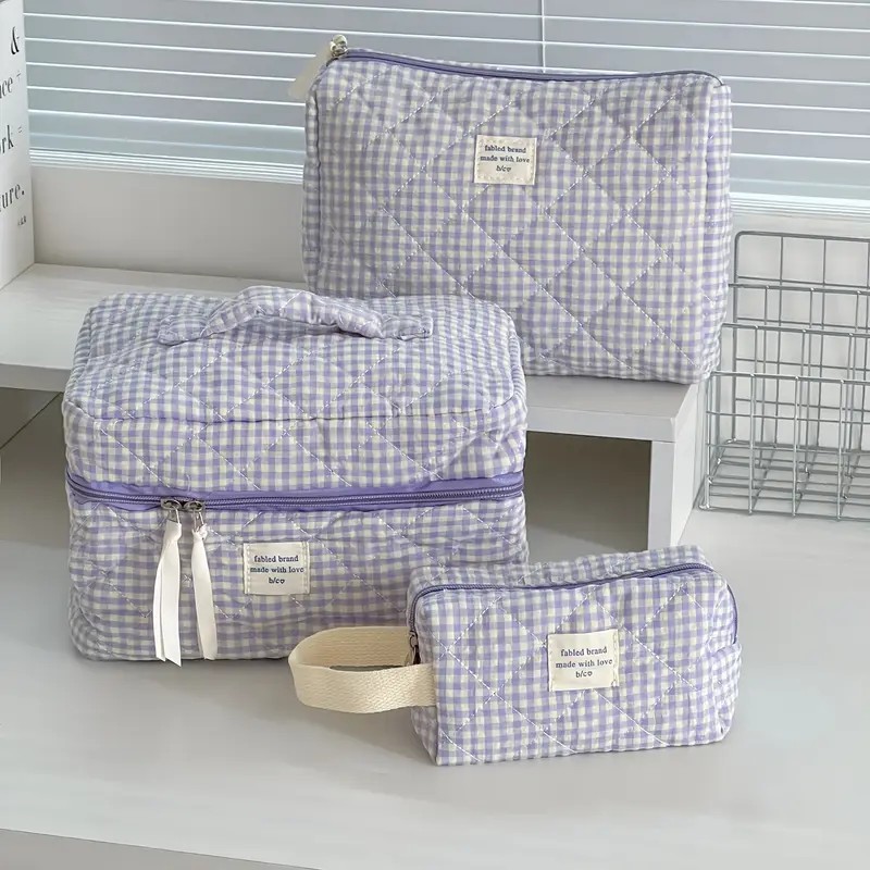 Women Large Capacity Checkered - Skincare B Erl recension och pris