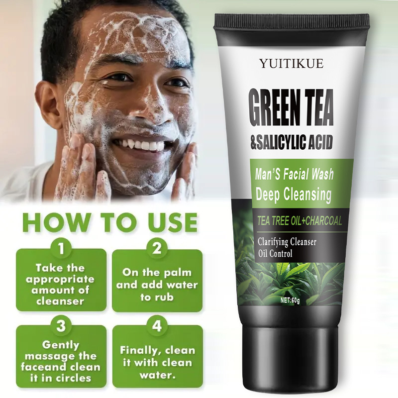 YUITIKUE Men's Facial Wash 60g - Salicylic Acid Cleanser recension och pris