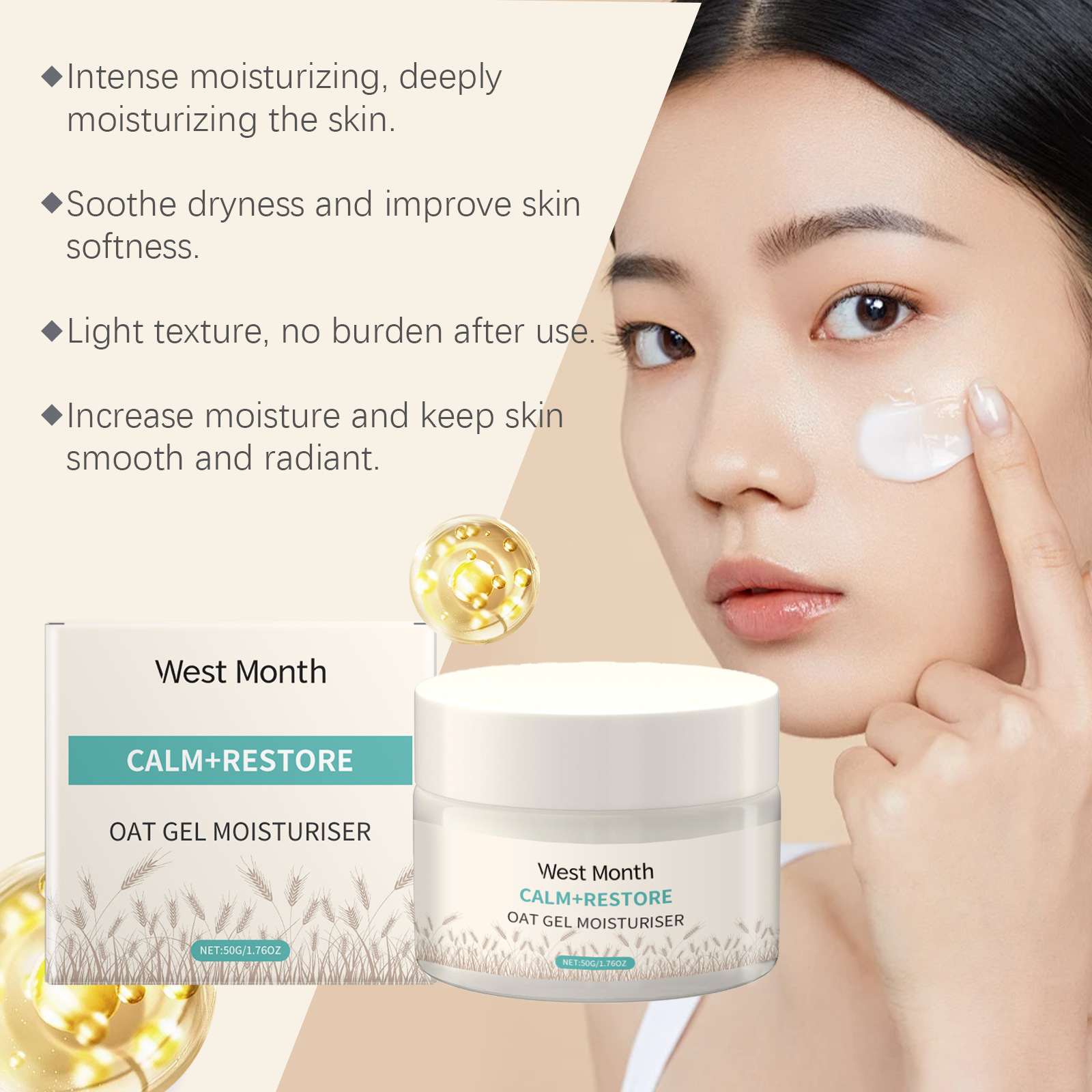 50g Oat Moisturizing Face Crea - Skincare Oat recension och pris