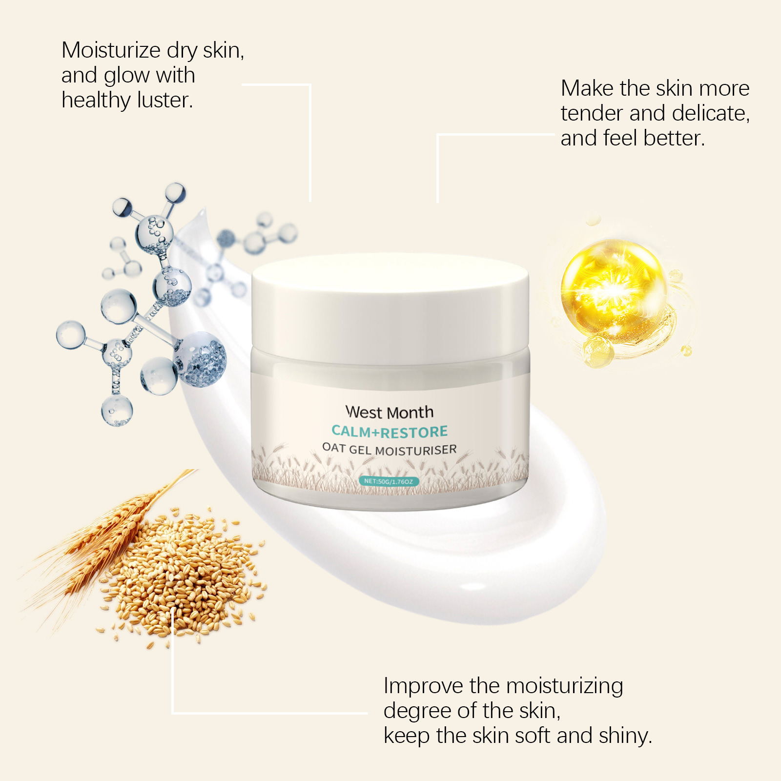 50g Oat Moisturizing Face Crea - Skincare Oat recension och pris